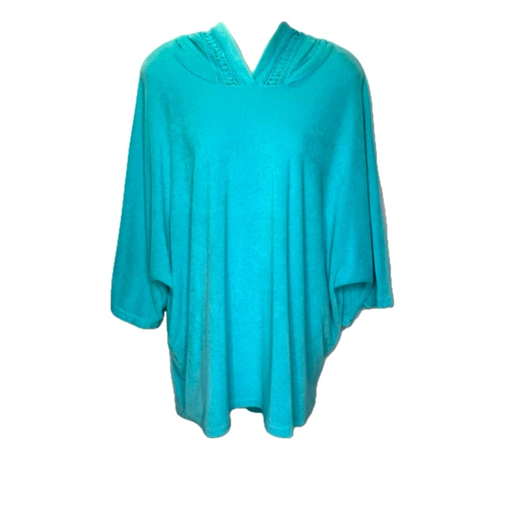 3/$25💥 Women's Coldwater Creek Blue Hooded Swimsuit Coverup Sz XL/1X